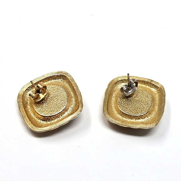 Vintage AVON 1986 Gold and Purple Earrings with Intricate Design - Picture 4 of 4